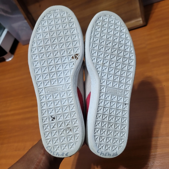 Puma Red White Suede Woman Sneakers - Picture 7 of 9